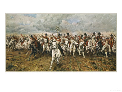 Battle of Waterloo: "Scotland for Ever!" the Charge of the Scots Greys Poster